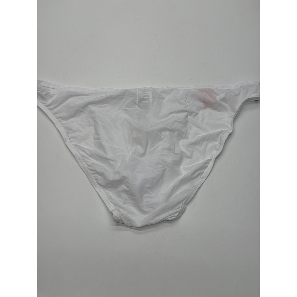 Mens White Low Rise Bikini Briefs Red Racing Stripe Pouch Underwear XL - Picture 4 of 4